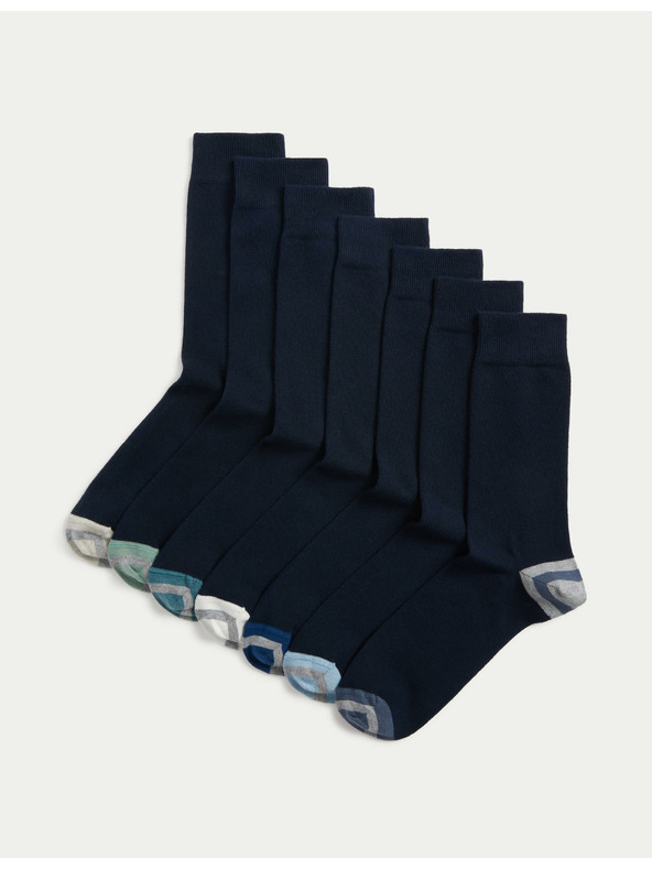 Marks & Spencer 7 párů ponožek Cool & Fresh™ s vysokým podílem bavlny Marks & Spencer námořnická modrá
