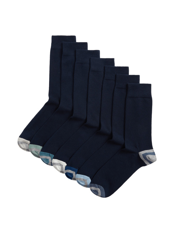 Marks & Spencer 7 párů ponožek Cool & Fresh™ s vysokým podílem bavlny Marks & Spencer námořnická modrá