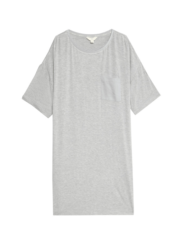 Marks & Spencer Noční košile Body Soft™ se saténovým lemováním Marks & Spencer šedá