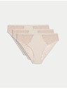 Marks & Spencer Vysoce střižené kalhotky Body Soft™, sada 3 ks Marks & Spencer béžová