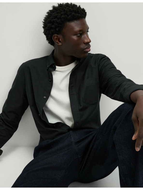 Marks & Spencer Košile Oxford úzkého střihu, z čisté bavlny Marks & Spencer černá