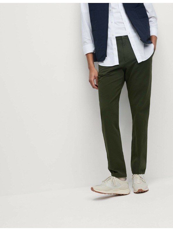 Marks & Spencer Keprové chino kalhoty úzkého střihu The Ultimate Marks & Spencer zelená