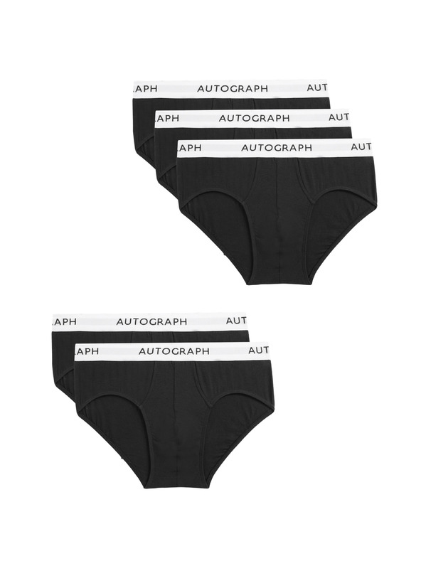 Marks & Spencer Slipy z bavlny Supima® a modalu, 5 ks Marks & Spencer černá