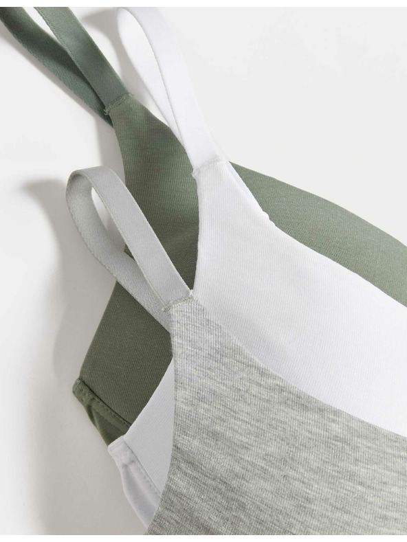 Marks & Spencer Hladká dekoltová podprsenka bez kostic, vel. A–E, 3 ks v balení Marks & Spencer zelená