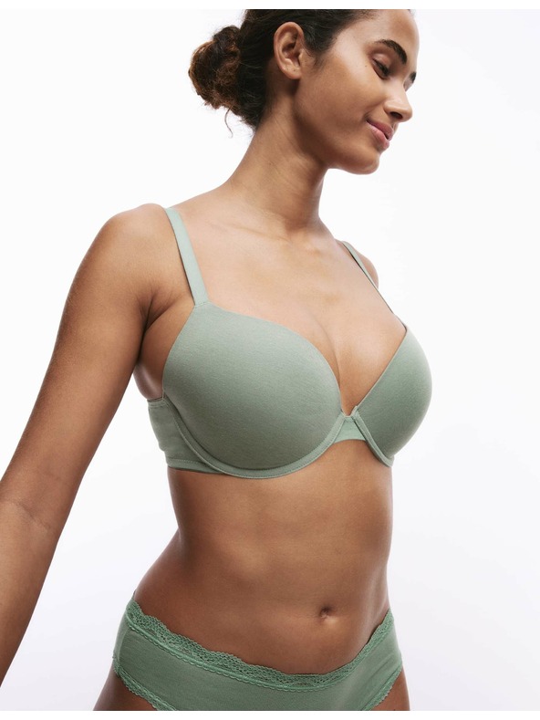 Marks & Spencer Push-up bavlněné podprsenky s kosticemi, 3 ks, vel. A–E Marks & Spencer zelená