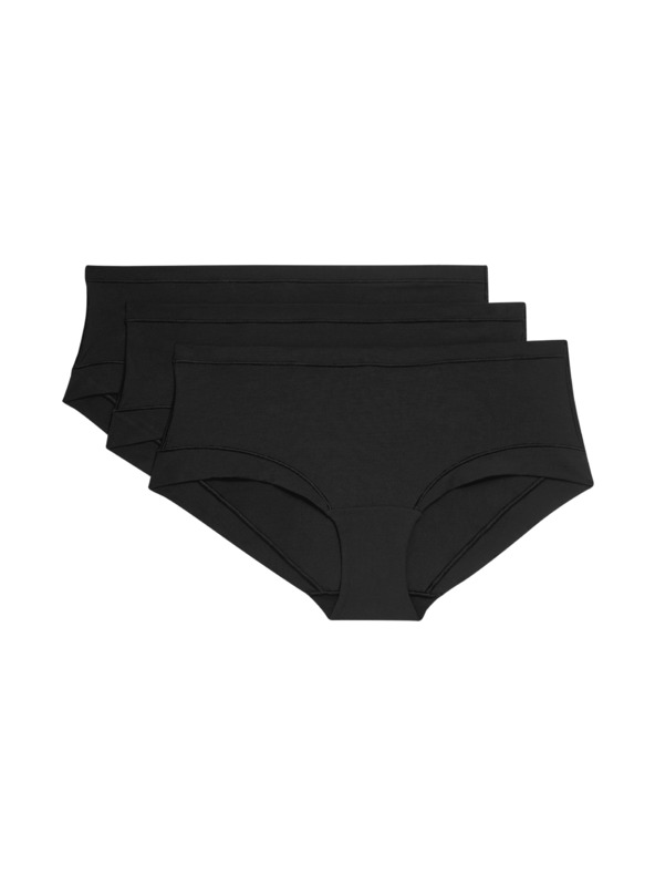 Marks & Spencer Šortkové kalhotky z modalu s nízkým pasem a technologií Flexifit™, 3 ks Marks & Spencer černá