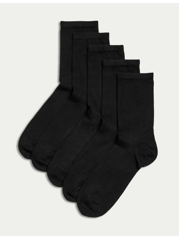 Marks & Spencer 5 párů kotníkových ponožek Sumptuously Soft™ Marks & Spencer černá
