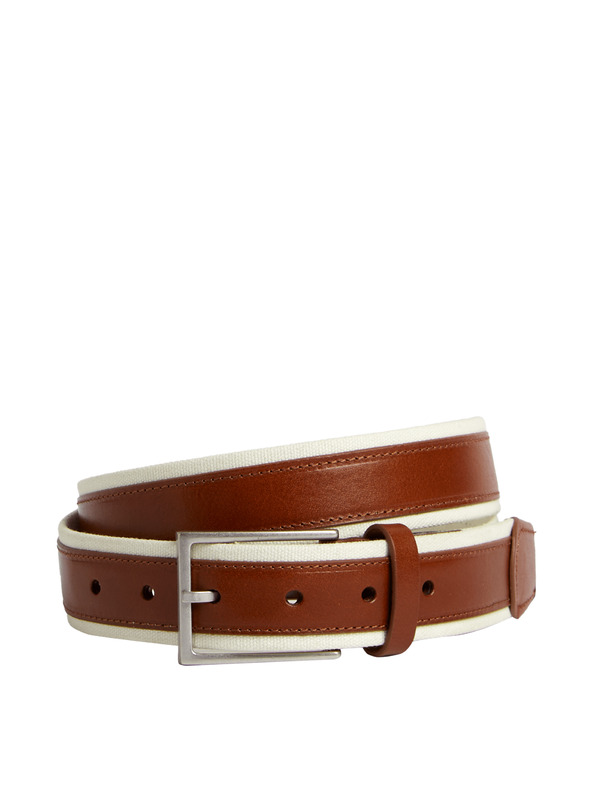 Marks & Spencer Plátěný a kožený pásek Marks & Spencer hnědá