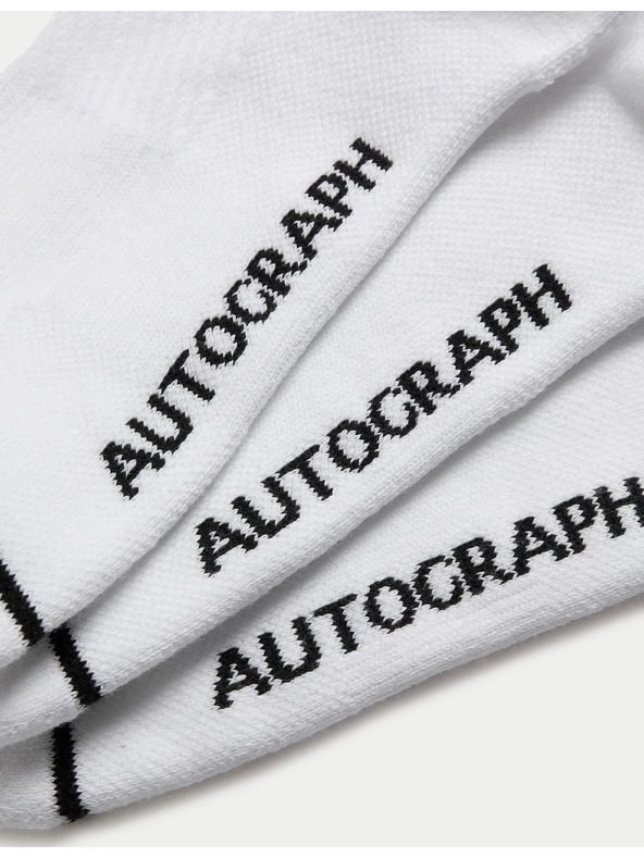 Marks & Spencer Sportovní ponožky ze směsi bavlny Supima®, 3 ks Marks & Spencer bílá