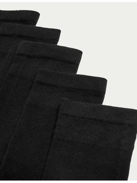 Marks & Spencer Balení 5 párů mimořádně pohodlných kotníkových ponožek s vysokým podílem bavlny Marks & Spencer černá