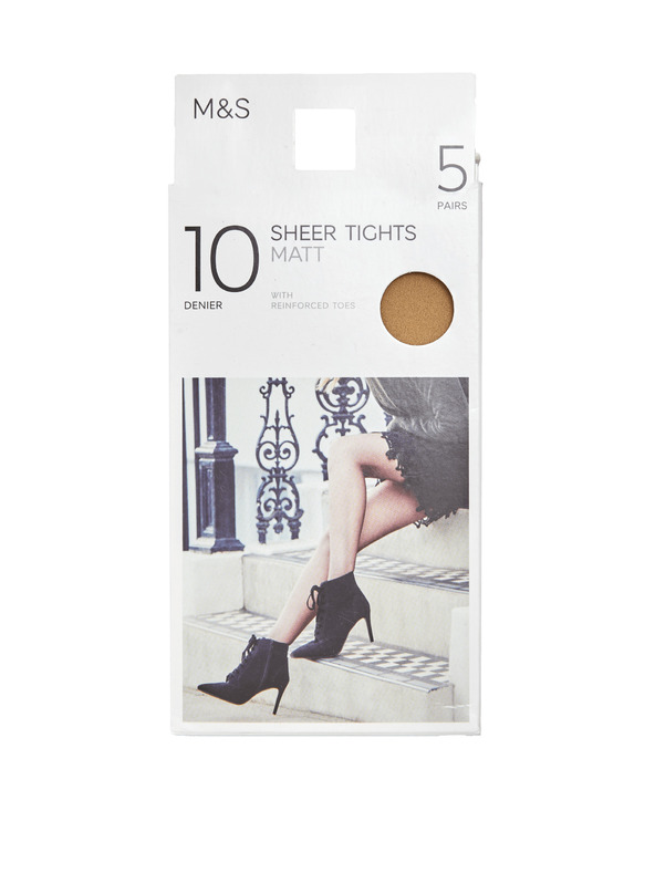 Marks & Spencer Punčochy 10 DEN, 5 párů v balení Marks & Spencer béžová