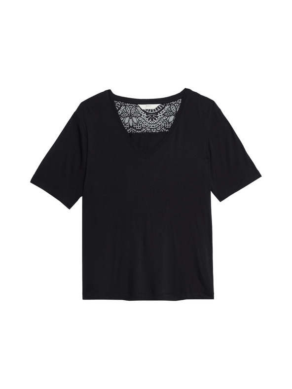 Marks & Spencer Pyžamový top s krajkovým detailem Marks & Spencer černá