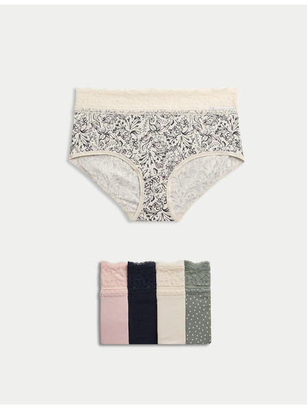 Marks & Spencer Šortkové kalhotky s vysokým pasem 5 ks Marks & Spencer zelená