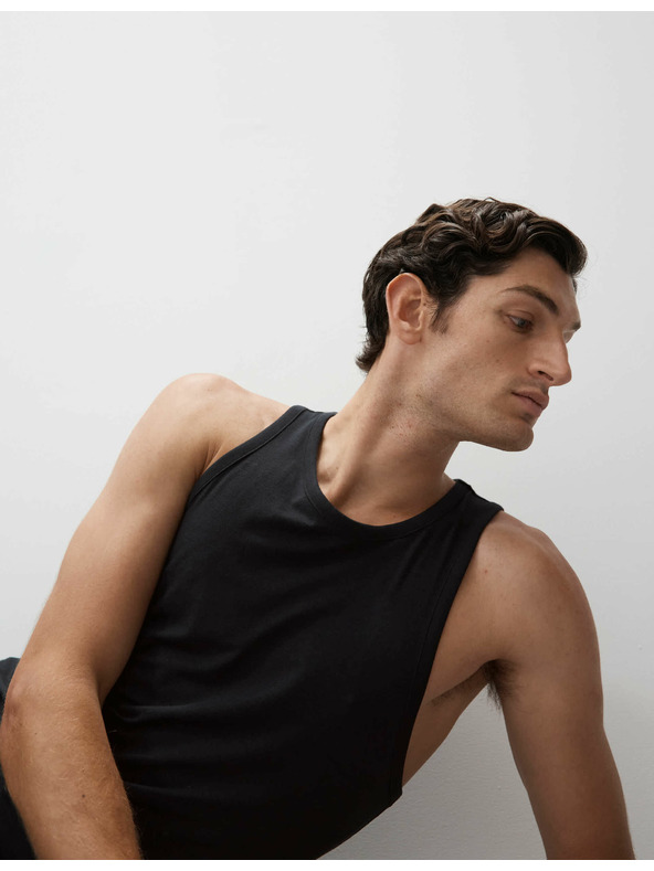 Marks & Spencer Tílko bez rukávů z bavlny Supima® a modalu Marks & Spencer černá