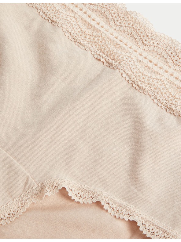 Marks & Spencer Šortky s vysokým pasem a vysokým podílem bavlny, 3 ks Marks & Spencer béžová