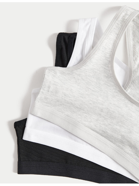 Marks & Spencer Zkrácené topy s vysokým podílem bavlny, 3 ks (6–16 let) Marks & Spencer šedá