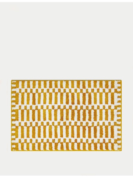 Marks & Spencer Rychleschnoucí koupelová předložka ze směsi bavlny s geometrickým motivem Marks & Spencer žlutá