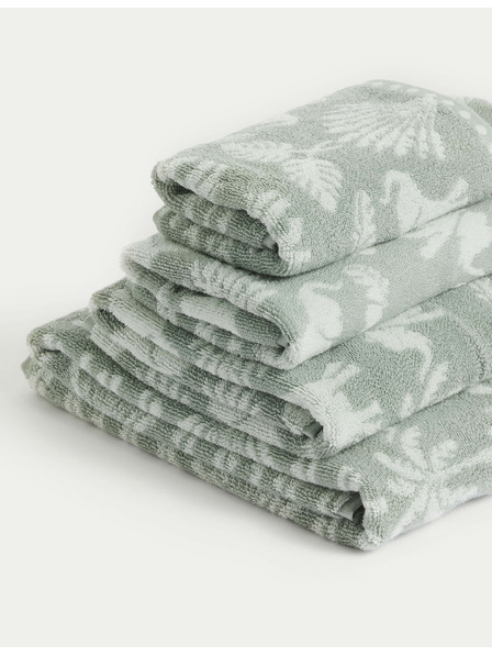 Marks & Spencer Ručník z čisté bavlny s motivem slona a palem Marks & Spencer zelená