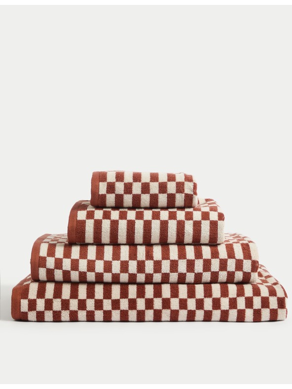 Marks & Spencer Ručník z čisté bavlny s geometrickým vzorem kostek Marks & Spencer šedá