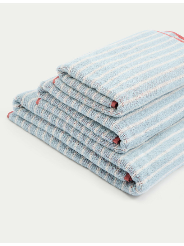 Marks & Spencer Pruhovaný ručník z čisté bavlny Marks & Spencer modrá