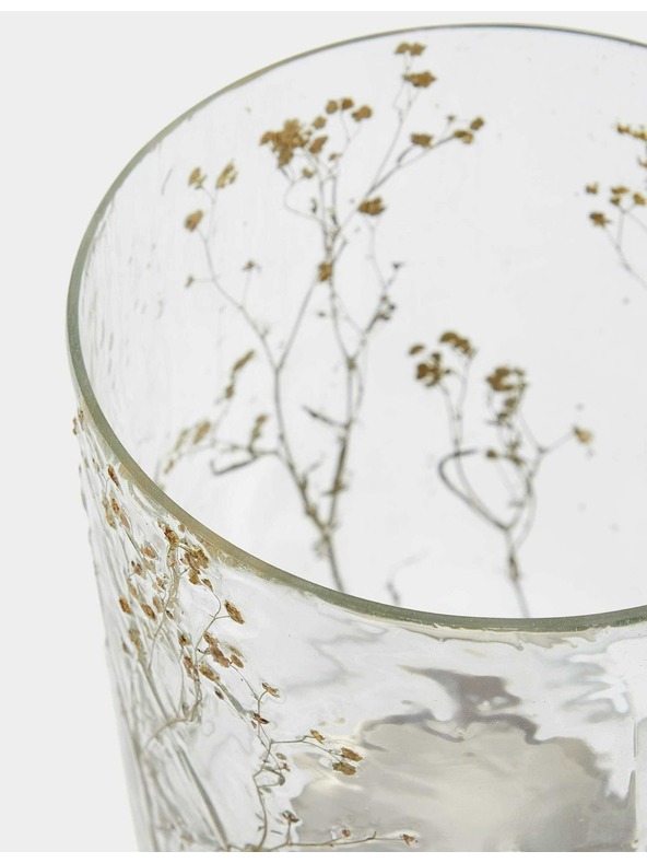 Marks & Spencer Svícen Hurricane s vytlačenou květinou Marks & Spencer béžová