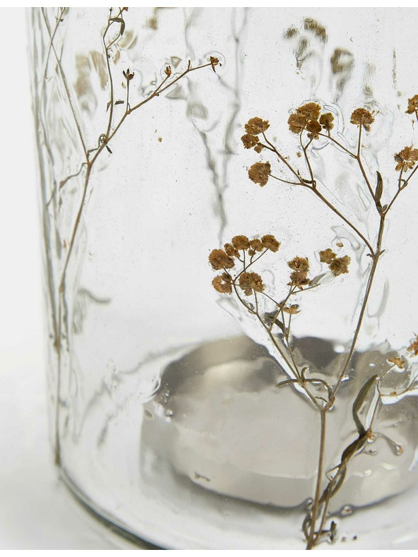 Marks & Spencer Svícen Hurricane s vytlačenou květinou Marks & Spencer béžová