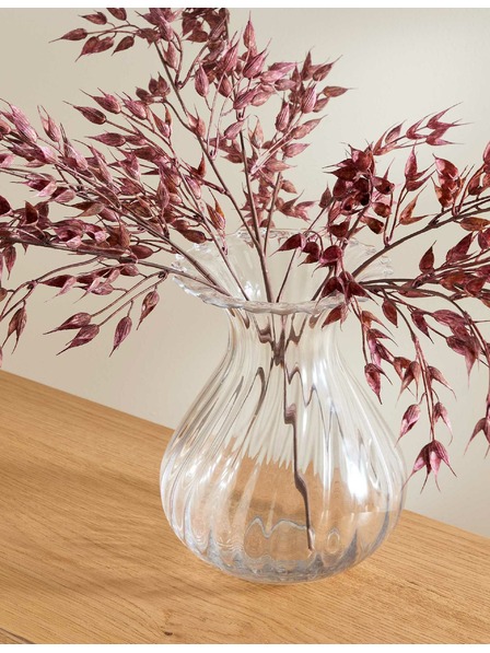 Marks & Spencer Skleněná váza s kyticí Marks & Spencer béžová