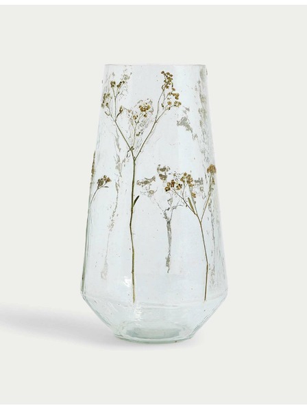 Marks & Spencer Skleněná váza s motivem květin Marks & Spencer béžová