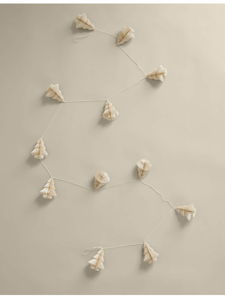 Marks & Spencer Papírové garlandské vánoční stromečky Marks & Spencer bílá