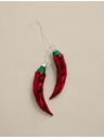 Marks & Spencer Skleněná dekorace s chilli papričkami Marks & Spencer červená