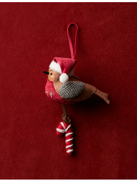 Marks & Spencer Závěsná plstěná dekorace v podobě červenky Marks & Spencer hnědá