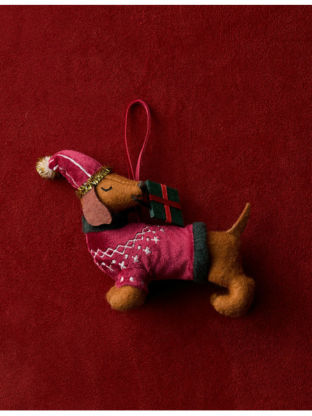 Marks & Spencer Plstěná visací ozdoba – jezevčík Marks & Spencer hnědá