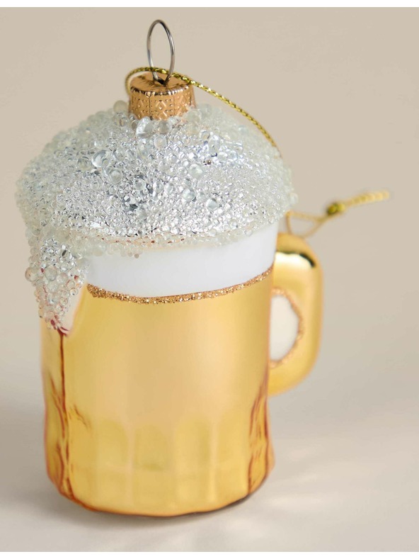 Marks & Spencer Sklo Závěsná dekorace na pivo Marks & Spencer žlutá