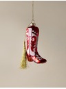 Marks & Spencer Skleněná závěsná dekorace s kovbojskými botami Marks & Spencer růžová
