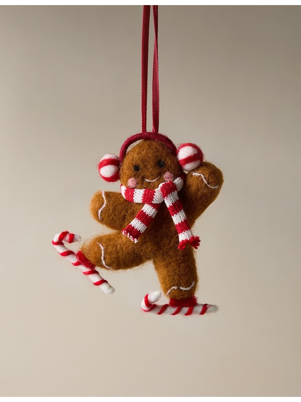 Marks & Spencer Závěsná dekorace z plstěného perníku Marks & Spencer hnědá