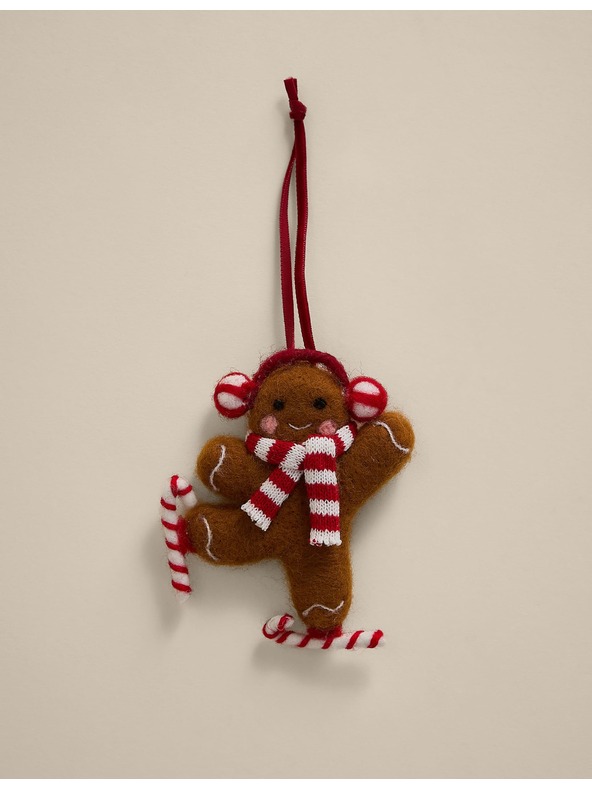 Marks & Spencer Závěsná dekorace z plstěného perníku Marks & Spencer hnědá