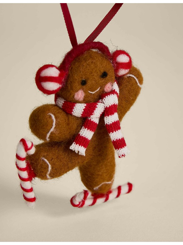 Marks & Spencer Závěsná dekorace z plstěného perníku Marks & Spencer hnědá