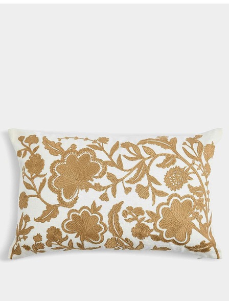 Marks & Spencer Podhlavník ze směsi lnu s květinovým vyšívaným vzorem Marks & Spencer zlatá