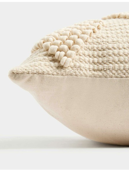 Marks & Spencer Polštář z čisté bavlny s výšivkou a geometrickým vzorem Marks & Spencer smetanová