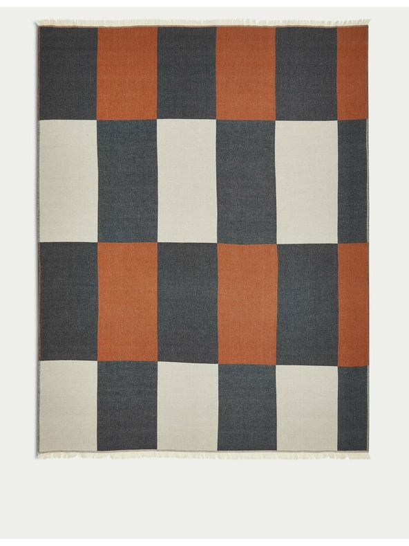 Marks & Spencer Česaný tkaný geometrický přehoz Marks & Spencer námořnická modrá