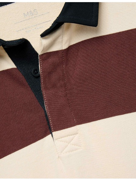 Marks & Spencer Pruhovaný sportovní top z čisté bavlny (6–16 let) Marks & Spencer červená