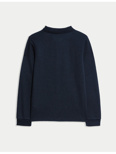 Marks & Spencer Piké polokošile s polovičním zipem, ze směsi bavlny (6–16 let) Marks & Spencer námořnická modrá