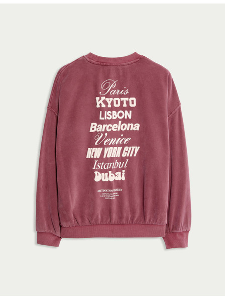 Marks & Spencer Mikina s vysokým podílem bavlny a městskou grafikou (6–16 let) Marks & Spencer červená