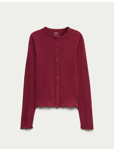 Marks & Spencer Topík s knoflíky a zapínáním na knoflíky s vysokým obsahem bavlny (6–16 let) Marks & Spencer červená