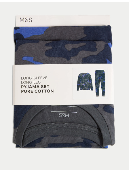 Marks & Spencer Maskáčové pyžamo z čisté bavlny (6–16 let) Marks & Spencer modrá