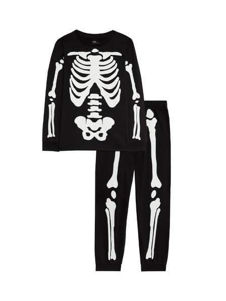 Marks & Spencer Halloweenské pyžamo s kostrou (1–16 let) Marks & Spencer černá