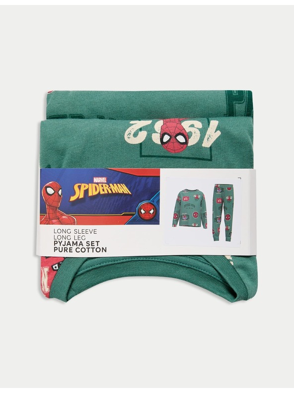 Marks & Spencer Pyžamo Spide-Man™ z čisté bavlny (1–6 let) Marks & Spencer zelená