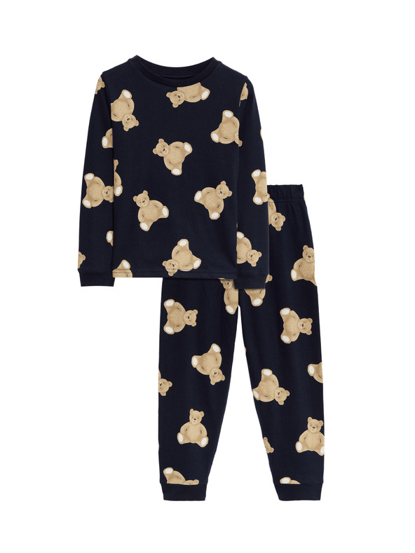 Marks & Spencer Pyžamo z čisté bavlny s motivem Spencer Bear™ (1–16 let) Marks & Spencer námořnická modrá