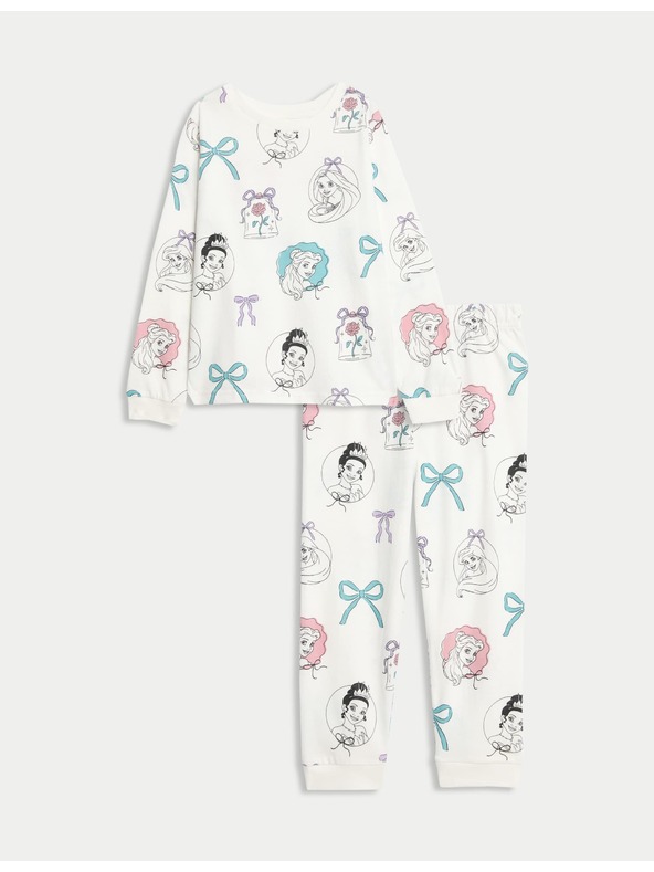 Marks & Spencer Pyžamo z čisté bavlny Disney Princess™ (2-8 let) Marks & Spencer smetanová