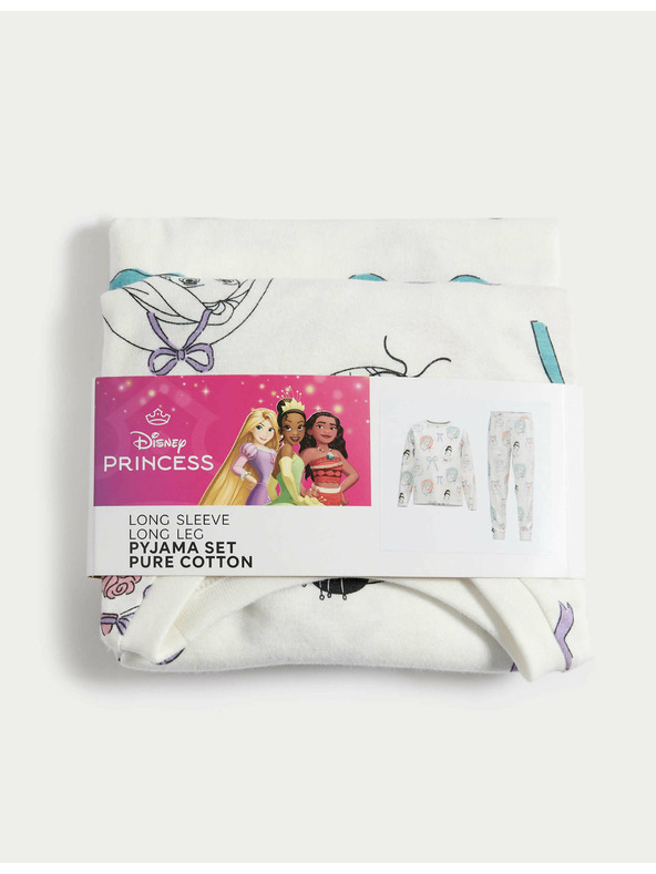 Marks & Spencer Pyžamo z čisté bavlny Disney Princess™ (2-8 let) Marks & Spencer smetanová